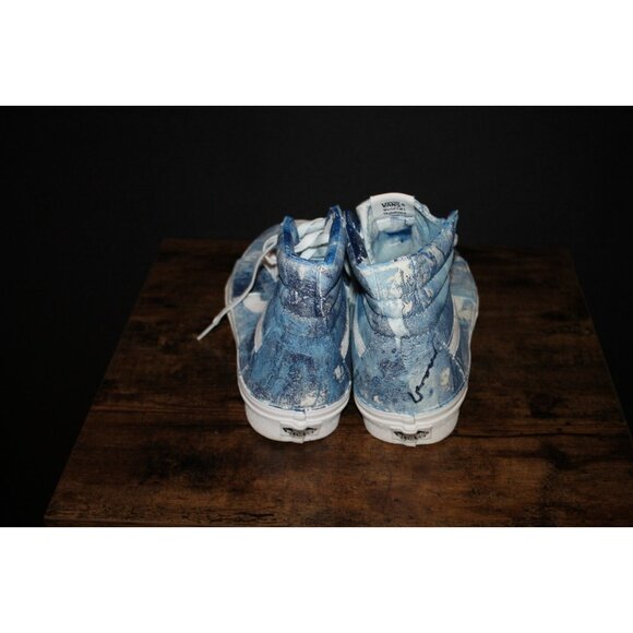 VANS High Top Sneakers Splatter Paint Blue Women’s Size 9 WORN ONCE - Picture 3 of 6